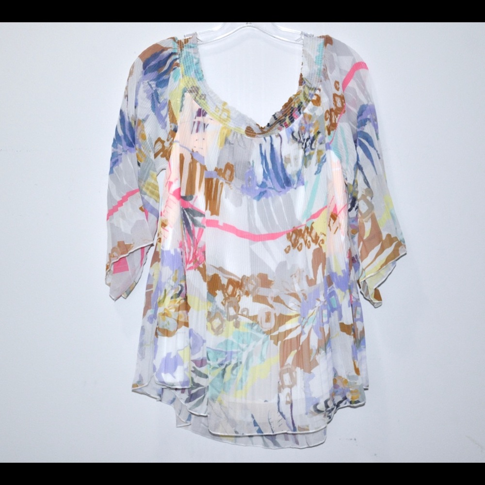 NWT! CITY CHIC Pleated Pastel off the shoulder top - Sz 12